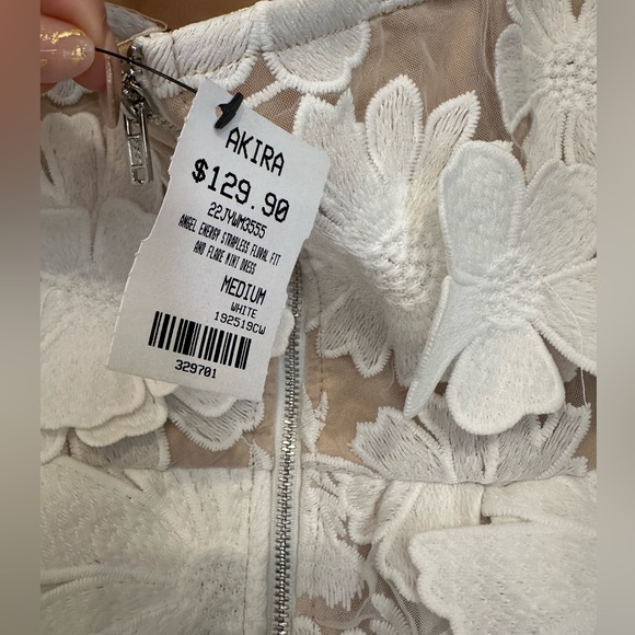 NWT Akira Angel Energy Strapless Floral Fit And Flare Mini Dress Size M - Picture 6 of 9